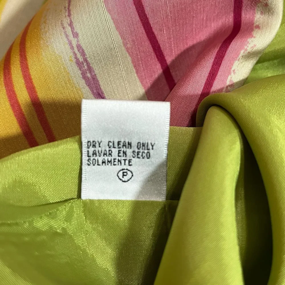 David Warren New York Vintage Silk Striped‎ Sheath Dress Sleeveless Pink Multi 8 - Picture 14 of 15